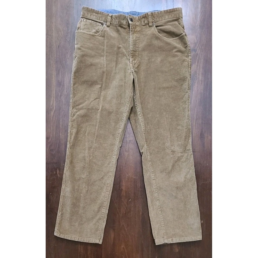 L. L. BEAN Men's 35x30 Straight Fit Stretch Country Brown Corduroy Pants